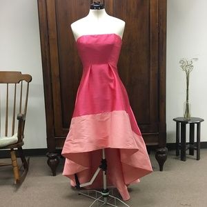Pink Strapless Dress with Pockets